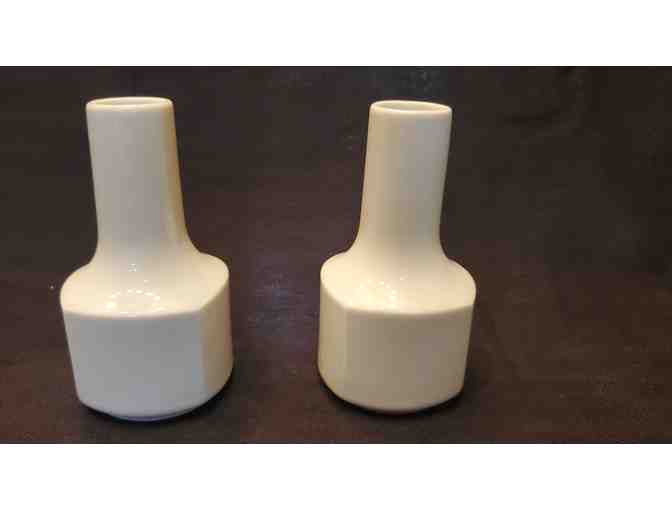 4" White Vases (Pair) by Rosenthal - Photo 1