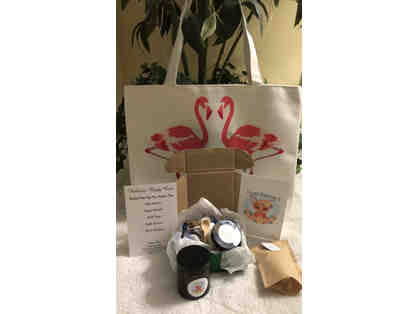 Holistic Body Care package in a Flamingo Lined Bag