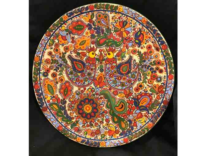 Colorful Large Hand Painted Plate by Sofia Zielyk - Photo 1