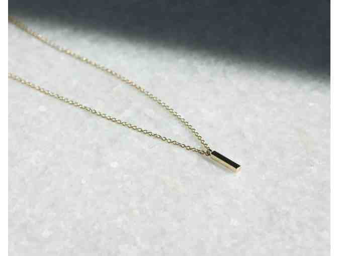 14k Yellow Gold Bar Necklace - Photo 1