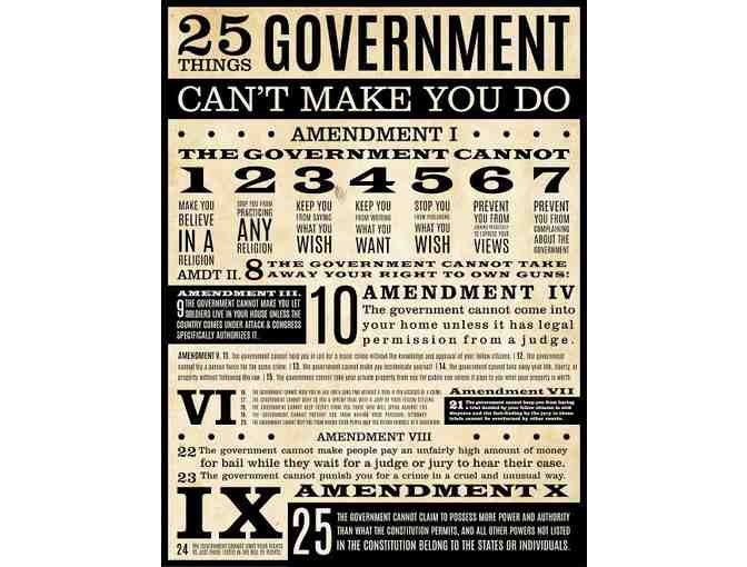 '25 Things Government Can't Make You Do' Poster!  Impressive AND Educates!