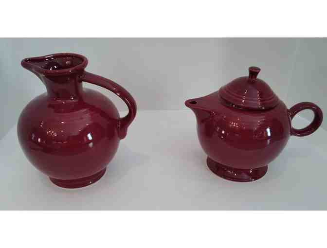 Fiesta Cinnabar Covered Teapot & Carafe Pitcher