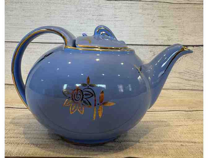 Hall China Cadet Blue Hook Type Teapot, 6 Cup