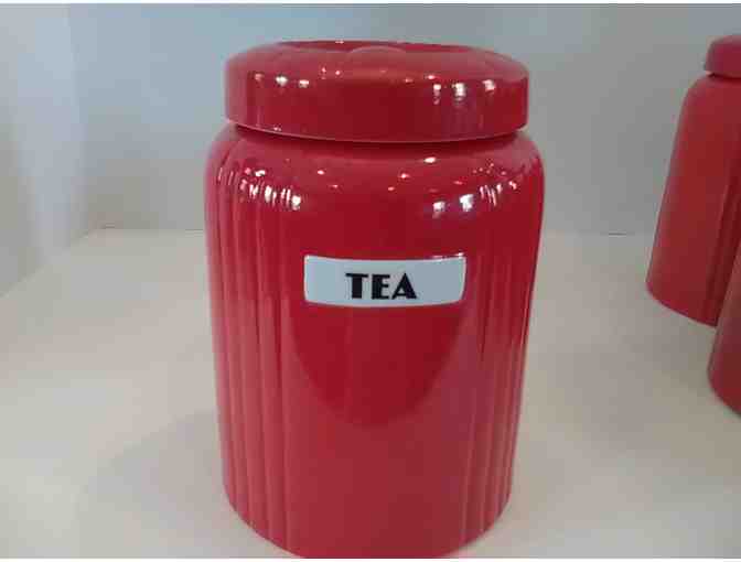 Hall China Radiance Canister Set in Chinese Red