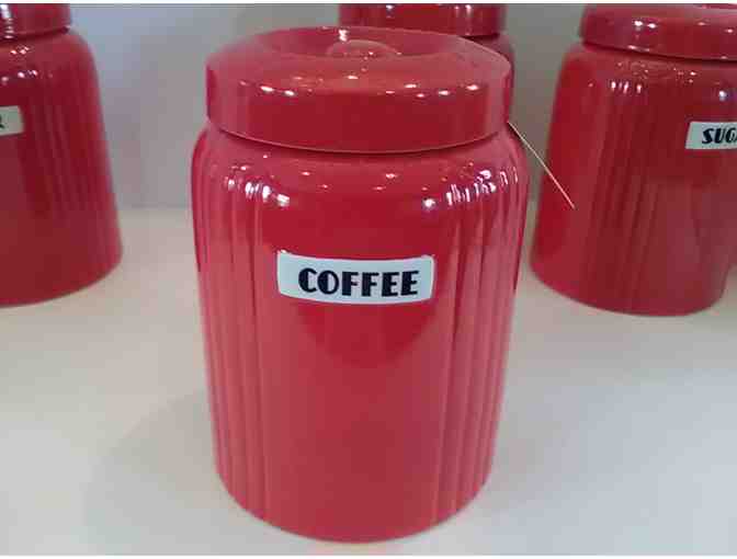 Hall China Radiance Canister Set in Chinese Red