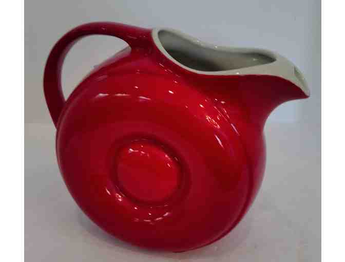 Hall China Donut Jug Pitcher Chinese Red