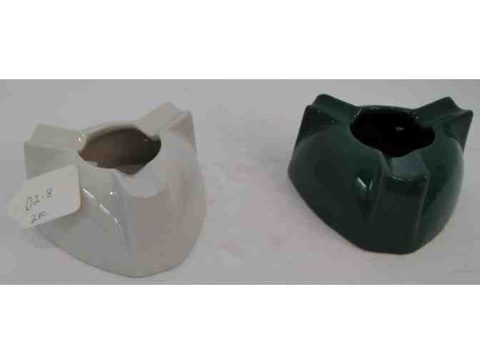 Hall China #693 Ashtray 2 pcs Green & White