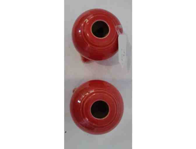 Homer Laughlin Fiesta Ball Candle Holder 2 pc Persimmon