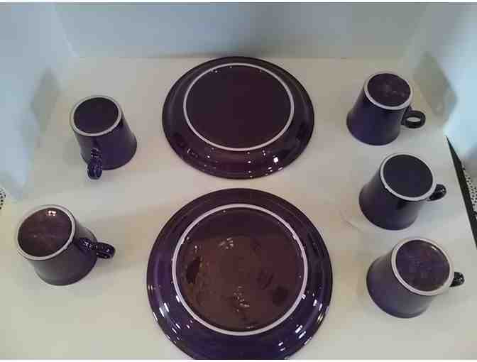 Fiestaware Plum Coffee Cups and Plates