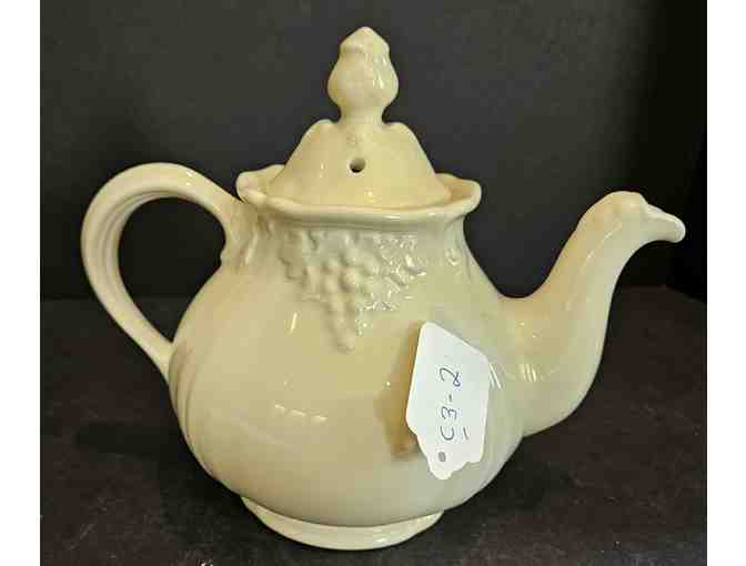 Hall China Grape Leaf Cream Type Color Teapot