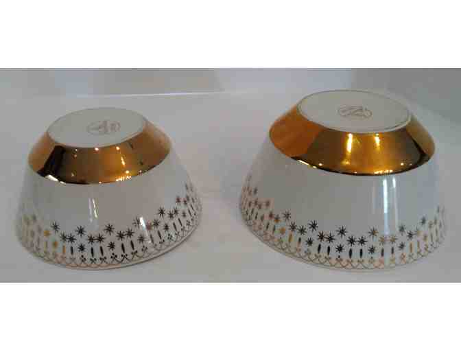 Hall China Flareware Gold Trim Bowls, 2 pcs