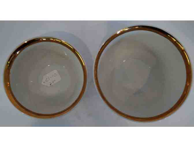 Hall China Flareware Gold Trim Bowls, 2 pcs