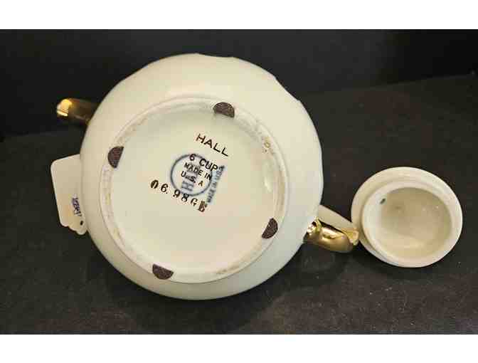 Hall China Ivory Gold Label Windshield Teapot