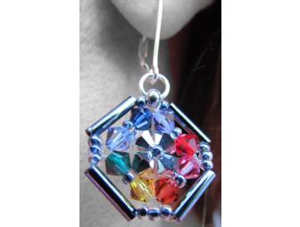Swarovski Crystal and Sterling Silver Colors of Cancer Hand-Made Earrings