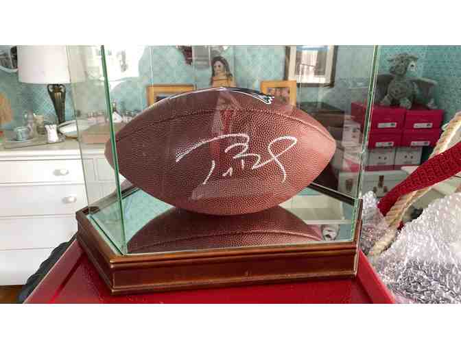 AUTOGRAPHED TOM BRADY PATRIOTS AFC EAST DIVISION FOOTBALL WITH LETTER OF AUTHENTICI
