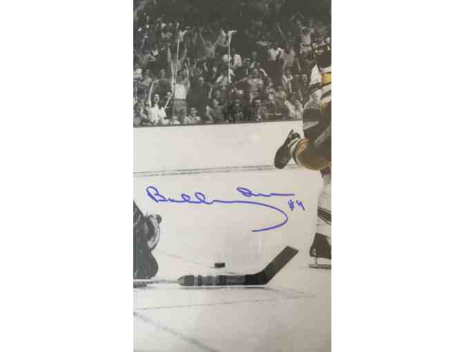 AUTOGRAPHED BOBBY ORR 'FLYING THROUGH THE AIR' PHOTOGRAPH
