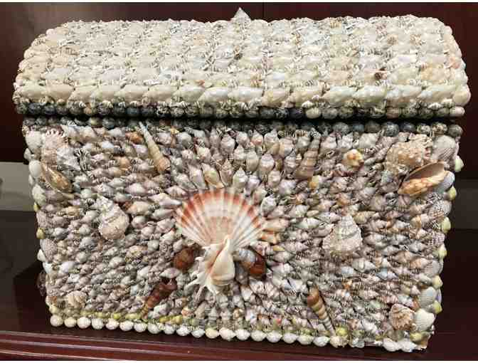 Intricate Sea Shell Storage Chest Magazine Holder