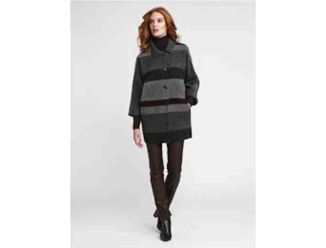 Woman's Maroon/Gray/Graphite Striped Woolen Coat size L