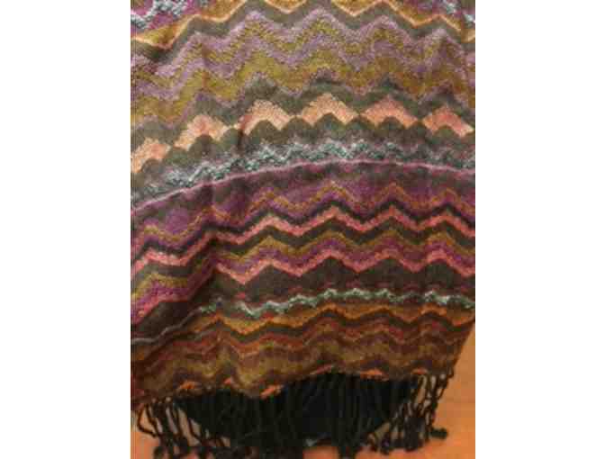Woven Fringed Red and PInk multicolor scarf