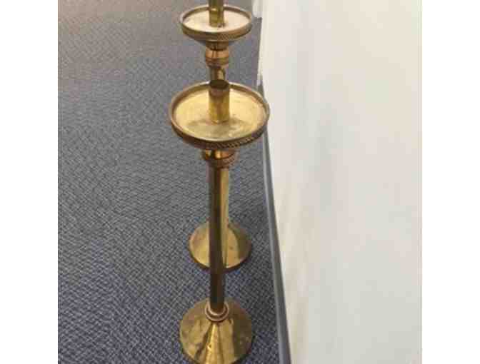 Tall Brass Candlestick Holders 40'