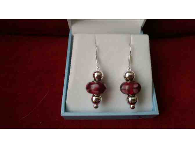 Silver and Glass Bead Earrings