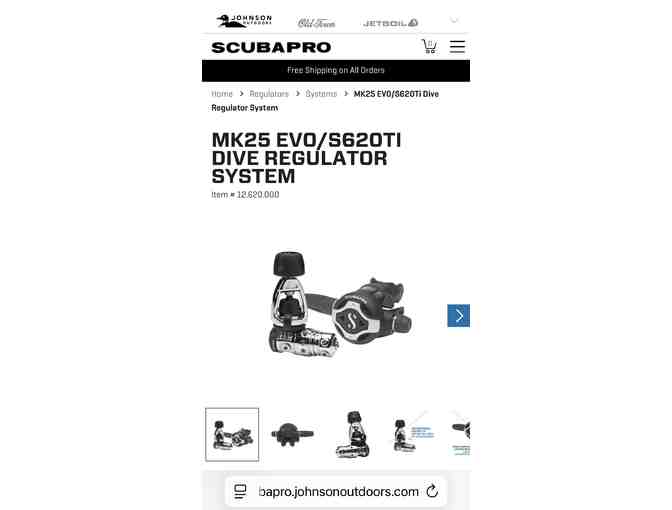2 SCUBA: REGULATOR (New: MK-25 Scuba Pro S620)