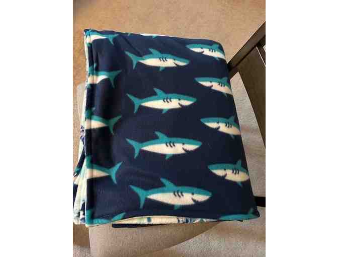 BLANKET: SHARKS (Reversible, Handmade, Oversize) - 66' x 54'