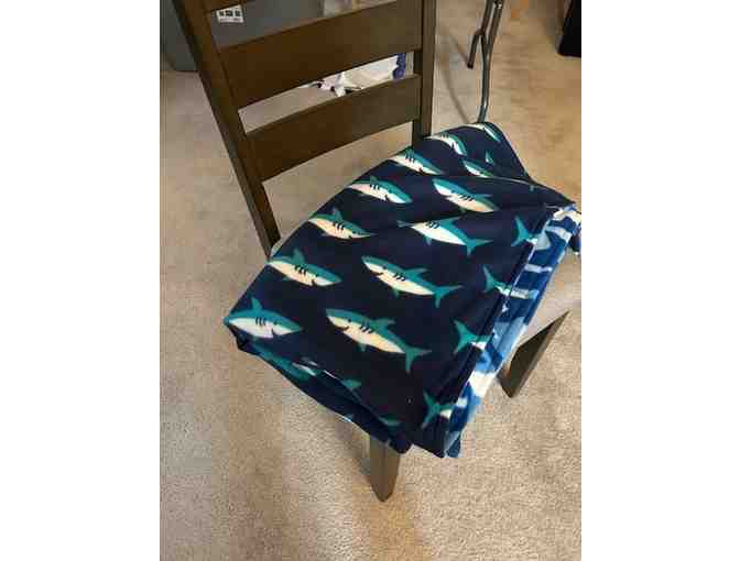 BLANKET: SHARKS (Reversible, Handmade, Oversize) - 66' x 54'