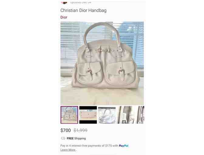 1 DIOR Style HANDBAG (White Leather, Pocketbook, New with Storage Bag)
