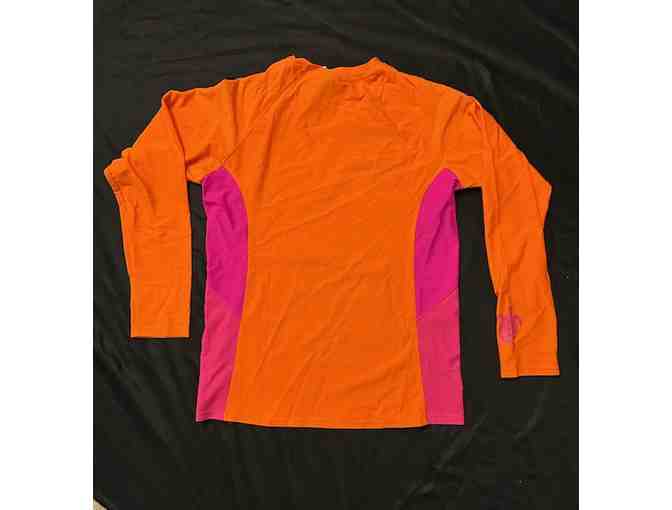 1 TURTLE SHIRT - Orange/Pink, Adult Rashguard, Size Small