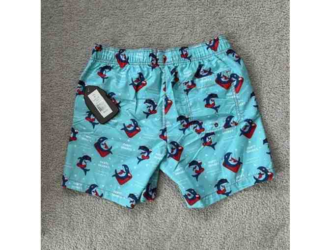 Swim Suit: SHARK BLUE (Medium, Party Sharks, New)