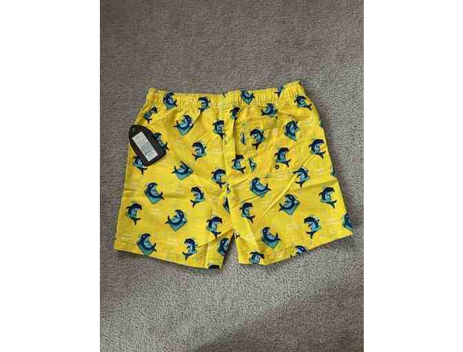 Bathing Suit: SHARK YELLOW (2-XL) (Party Sharks, New)