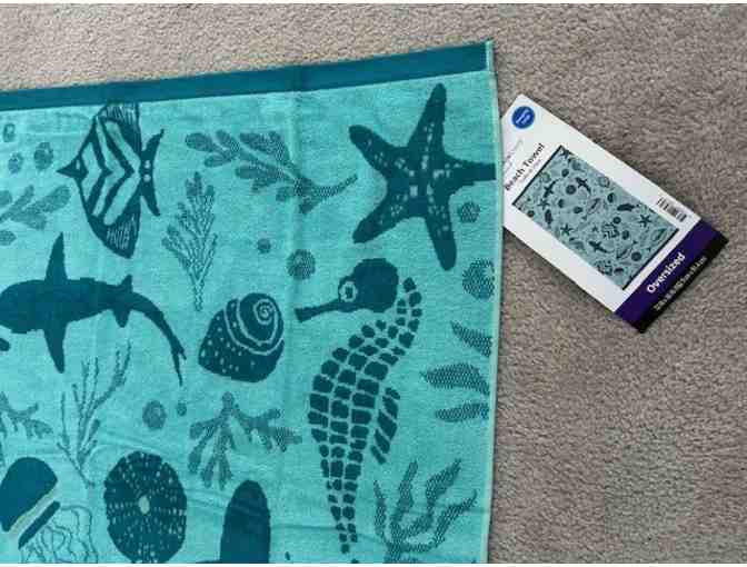 FISH TOWEL (Teal, Luxury Oversized, 72'x36')