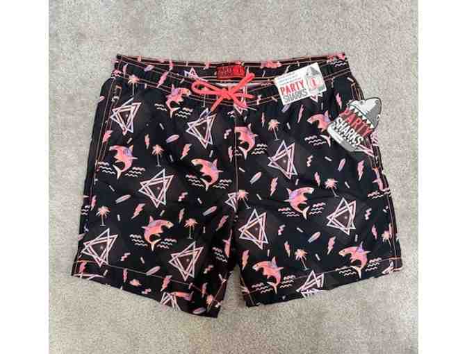 1 "Large" SHARK SWIM SUIT (Black/Purple - "Party Sharks") - Photo 1