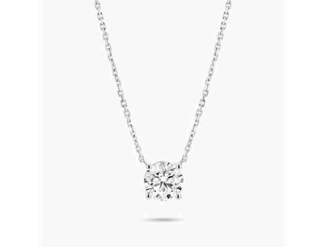 JEWELRY: The Essentials 4-Prong Platinum Round Diamond Solitaire Necklace (3 ct tw.) - Photo 1