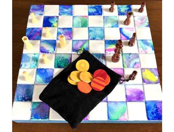 Handmade Chess/Checkers Board &ndash; Created by Grade 6 Students - Photo 1