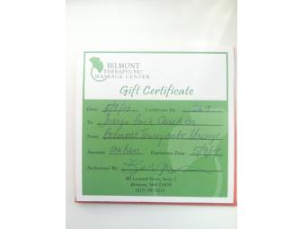 Belmont Therapeutic Massage $95 Gift Certificate