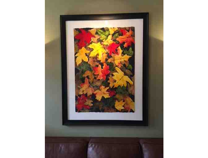 R.J. Johnson Watercolors - Fall Maple Leaf Clutter Painting