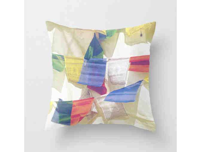 Pixelgrin: 'Buddhist Prayer Flags' Decorative Throw Pillow Case