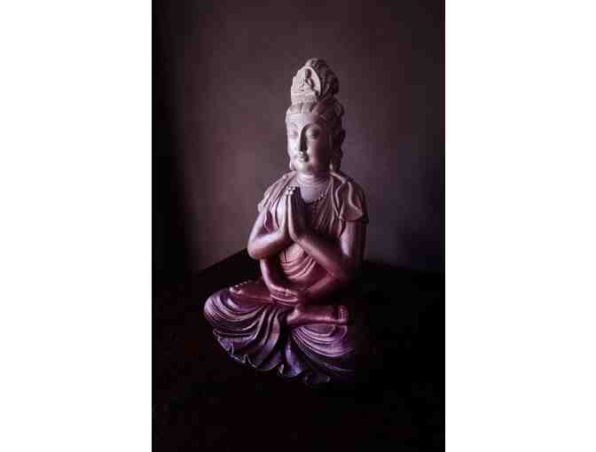 Handy and Marvelous: Lustrous Plum Ombre Kwan Yin Statue