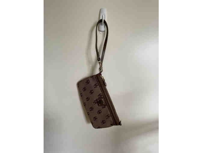 Dooney and Bourke Signature Wristlet in Brown Canvas with DB Logo - Photo 1