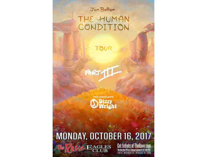 Four (4) tickets to see Jon Bellion, MONDAY, OCTOBER 16, 2017