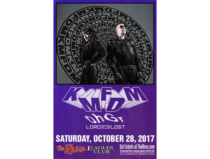 Four (4) tickets to see KMFDM, SATURDAY, OCTOBER 28, 2017