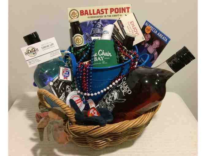 Pirate's Life Basket-Red Lobster GiftCards, Avant Garde Certificate, Whiskey & Rum Bottles