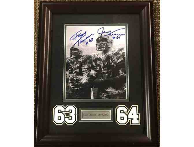 Jerry Kramer and Fuzzy Thurston 8X10 photo autographed, framed, laser cut double matte
