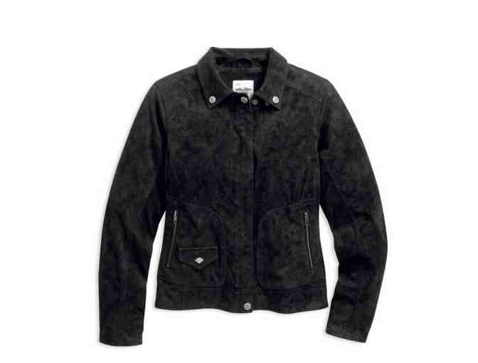 Harley-DavidsonÃ‚Â® Women's Soar Sueded Jacket, Black Suede Leather Size 2XL