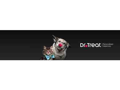 DR. TREAT: PERSONALIZED VETERINARY CARE: 1-year membership, Plush toy & clean up bag holde