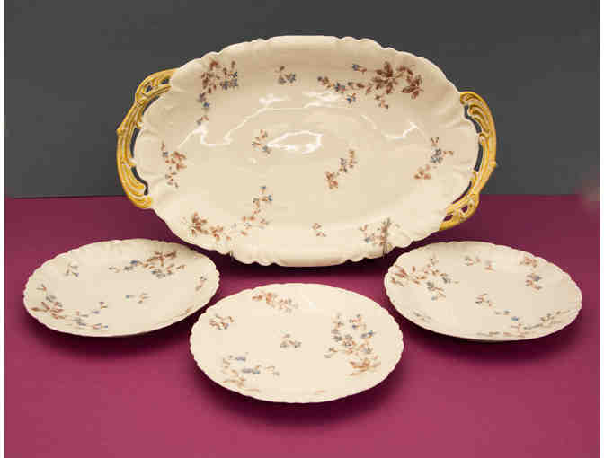 Antique Limoges Serving Plate and Dessert Plates, CFH Haviland - Photo 1