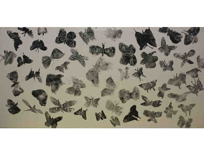 3rd Grade Artwork - Butterfly Mural, 2017, ink on canvas, 29 x 58 inches