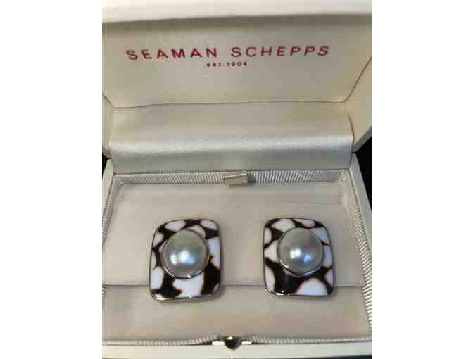 Seaman Schepps Natural Shell and Pearl Earrings
